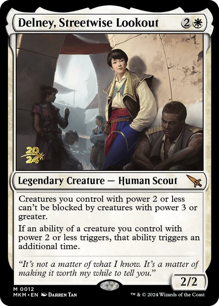 0012 Delney, Streetwise Lookout M Prerelease Cards