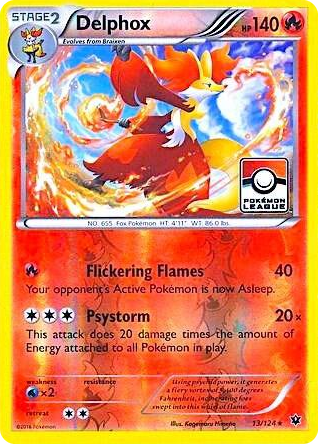 0013 Delphox - 13/124 (Pokemon League) Promo League & Championship Cards