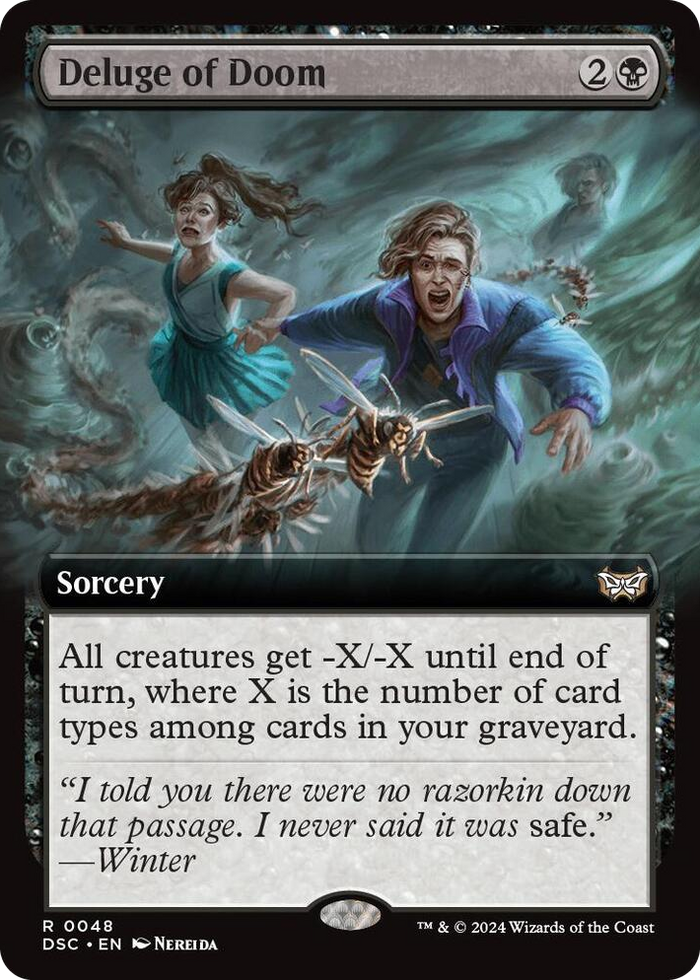 Deluge of Doom (Extended Art) #48 R - Commander: Duskmourn: House of Horror Pokemon card