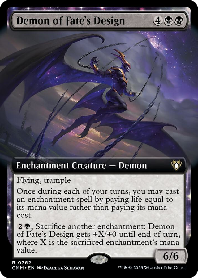 0762 Demon of Fate's Design (Extended Art) R Commander Masters