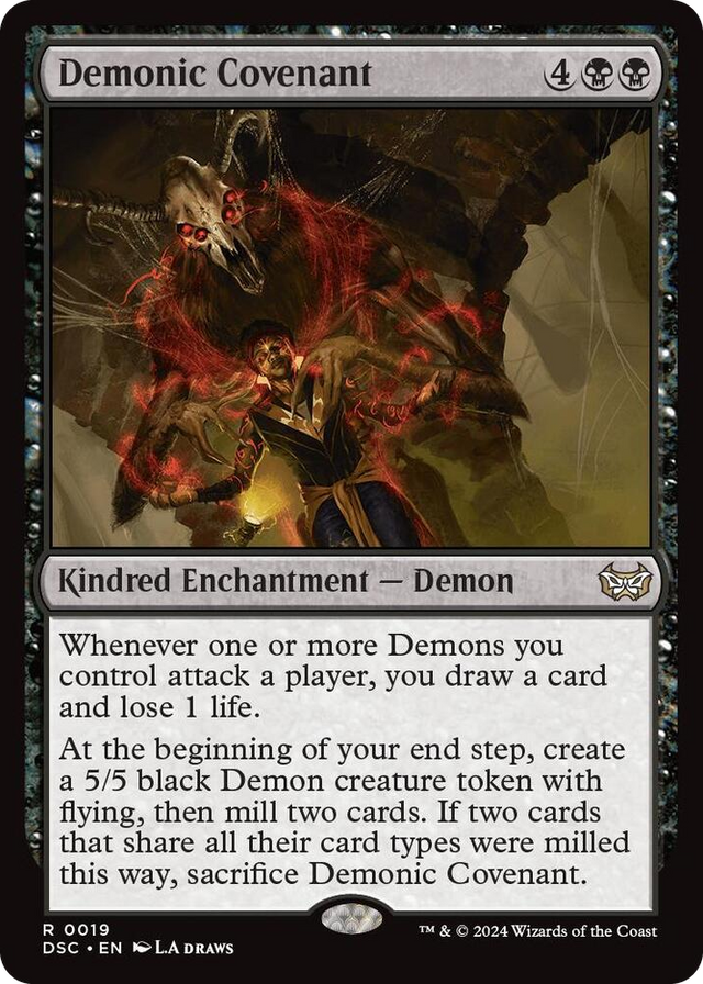 0019 Demonic Covenant R Commander: Duskmourn: House of Horror