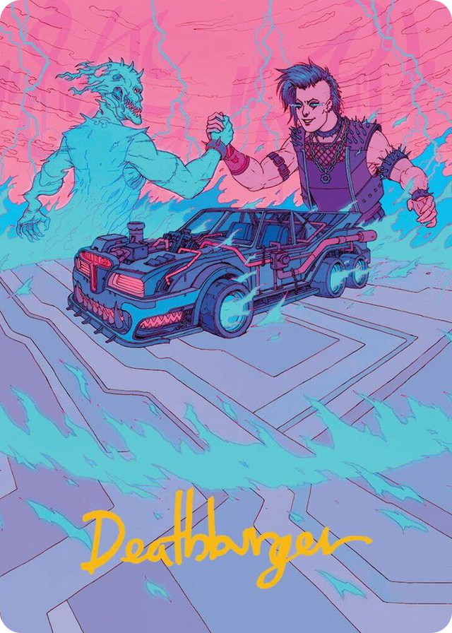 0040 Demonic Junker Art Card (Gold-Stamped Signature) S Art Series: Aetherdrift