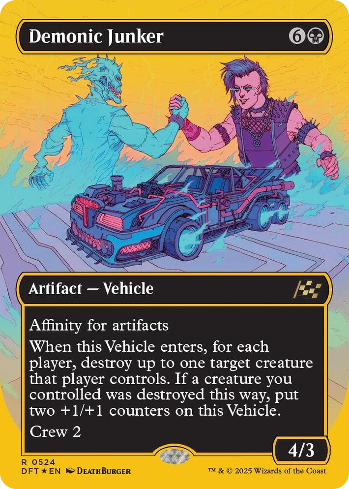 0524 Demonic Junker (Borderless) (First-Place Foil) R Aetherdrift