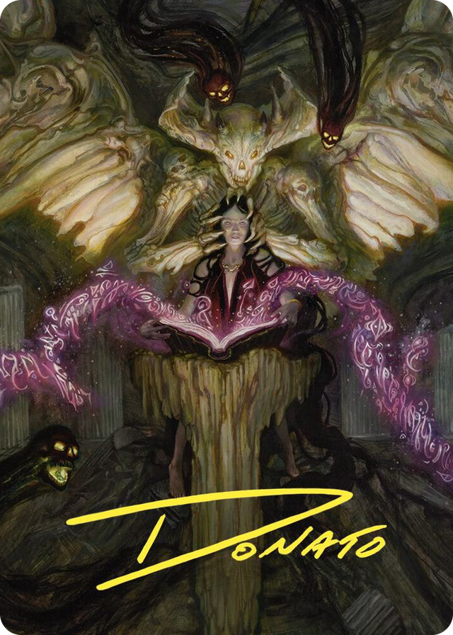 0064 Demonic Tutor Art Card (Gold-Stamped Signature) S Art Series: Commander Masters