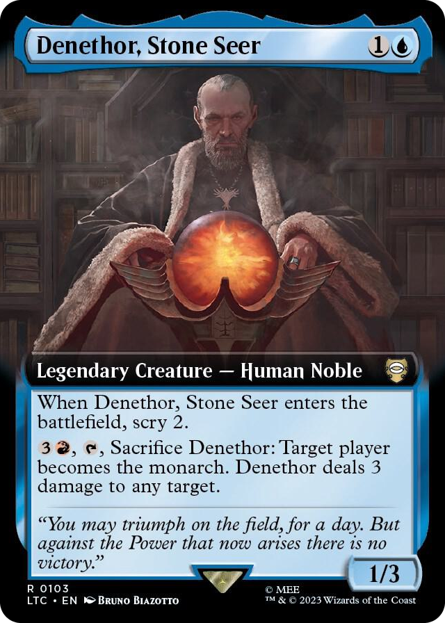 Denethor, Stone Seer (Extended Art) #103 R - Commander: The Lord of the Rings: Tales of Middle-earth Pokemon card