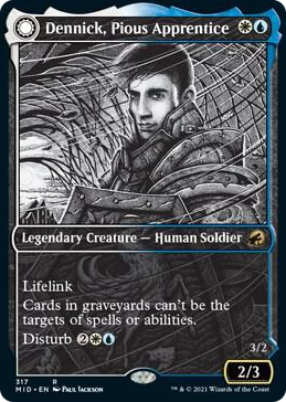 0317 Dennick, Pious Apprentice (Showcase) R Innistrad: Midnight Hunt