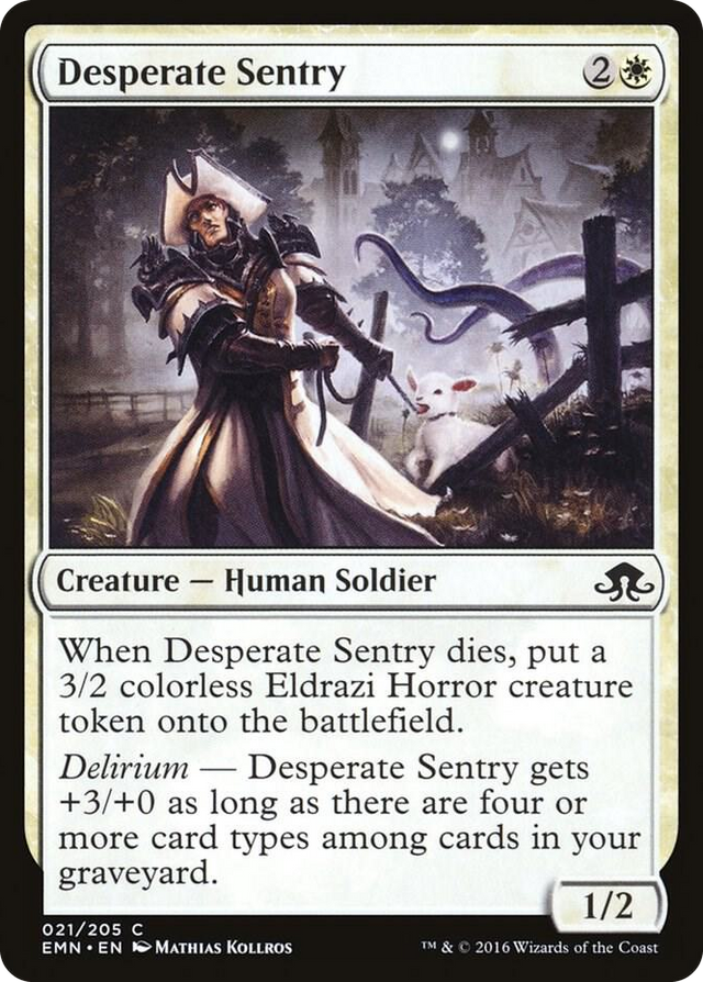 0021 Desperate Sentry C Eldritch Moon