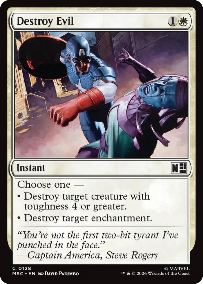 Destroy Evil (Surge Foil) #128 C - Commander: Marvel Super Heroes Pokemon card