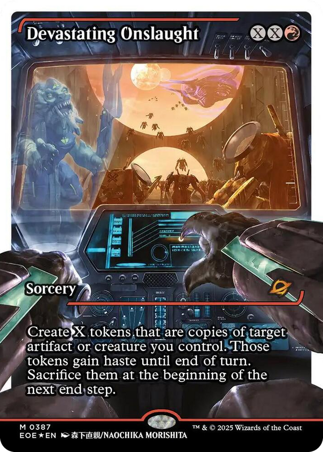 0387 Devastating Onslaught (0387) (Showcase) (Fracture Foil) M Edge of Eternities