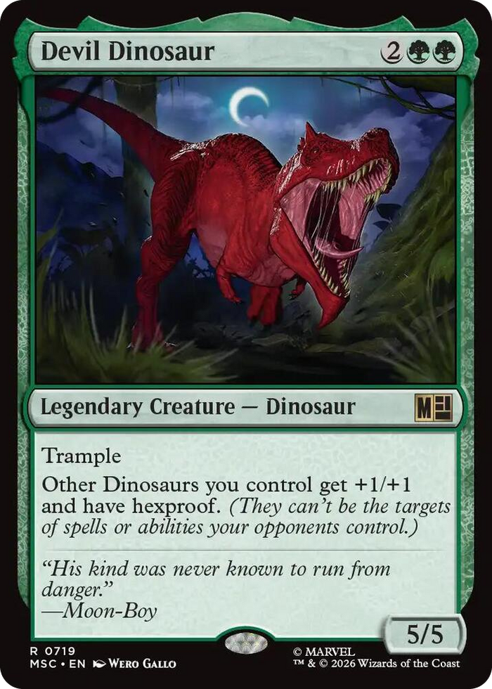 Devil Dinosaur #719 R - Commander: Marvel Super Heroes Pokemon card