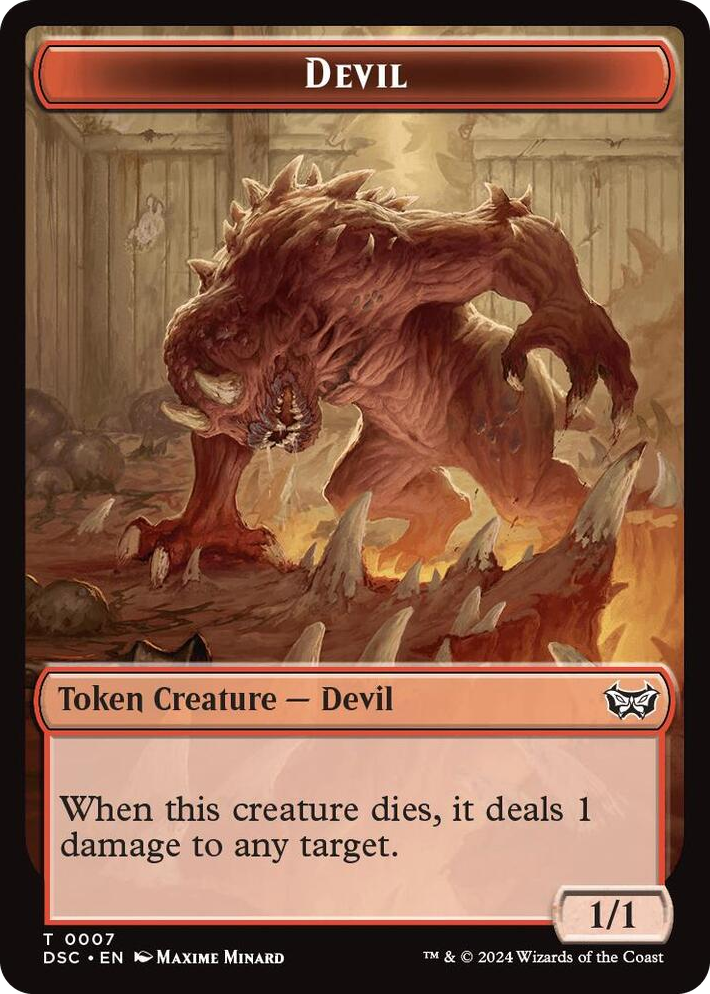 0007 Devil // Scarecrow Double-Sided Token T Commander: Duskmourn: House of Horror