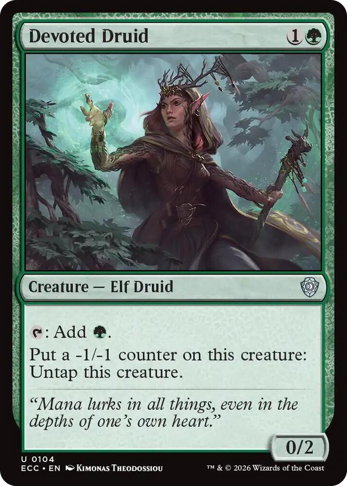 Devoted Druid #104 U - Commander: Lorwyn Eclipsed Pokemon card