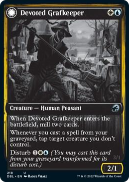 Devoted Grafkeeper #218 U - Innistrad: Double Feature Pokemon card