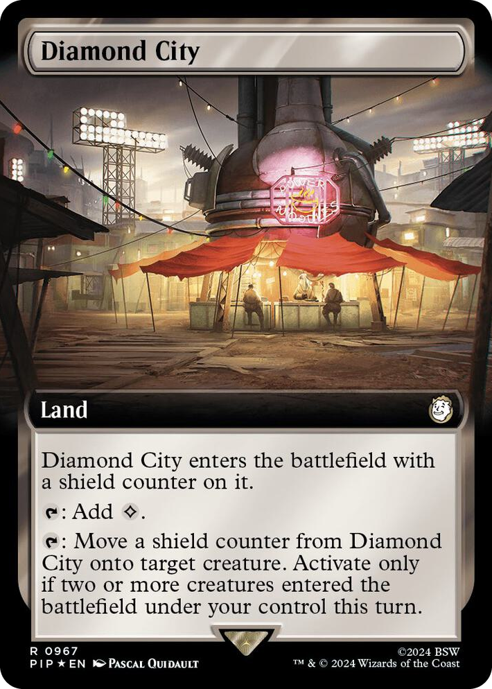 0967 Diamond City (Extended Art) (Surge Foil) R Universes Beyond: Fallout
