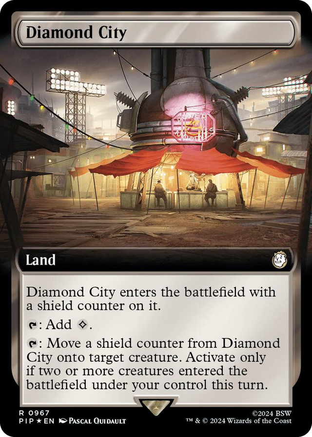 0967 Diamond City (Extended Art) (Surge Foil) R Universes Beyond: Fallout
