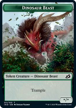 0011 Dinosaur Beast // Human Soldier (004) Double-Sided Token T Lair of Behemoths