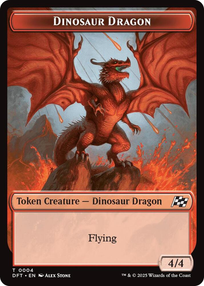 0004 Dinosaur Dragon // Treasure Double-Sided Token T Aetherdrift