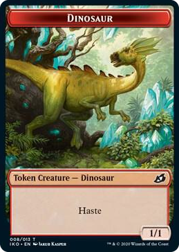 0008 Dinosaur // Human Soldier (003) Double-Sided Token T Lair of Behemoths