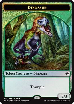 0011 Dinosaur // Treasure Double-Sided Token P FNM Promos
