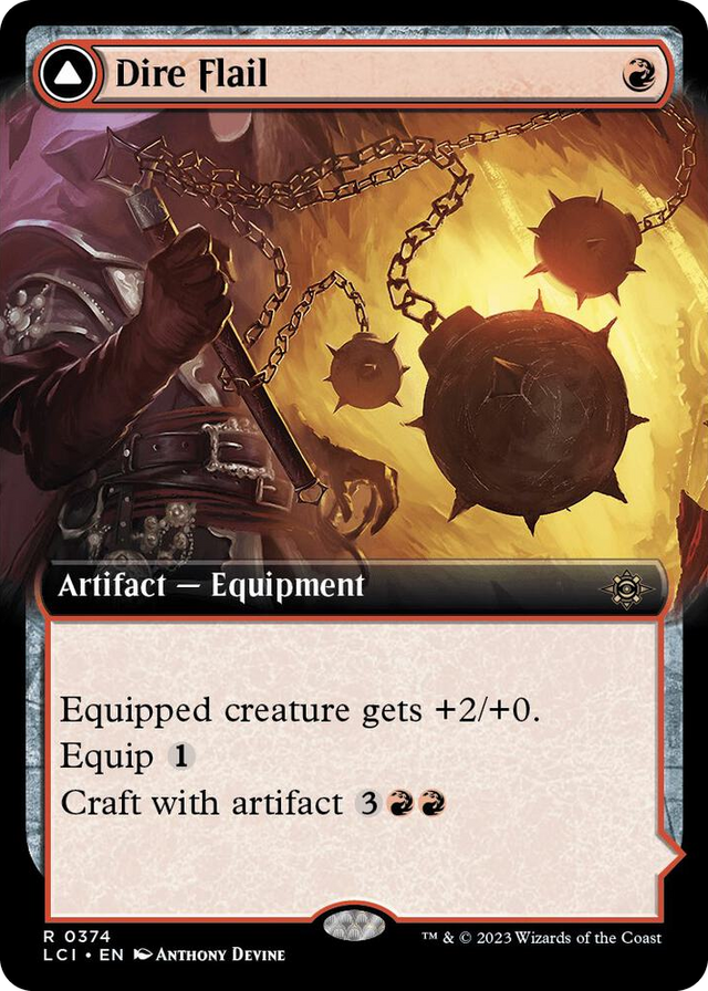 0374 Dire Flail (Extended Art) R The Lost Caverns of Ixalan