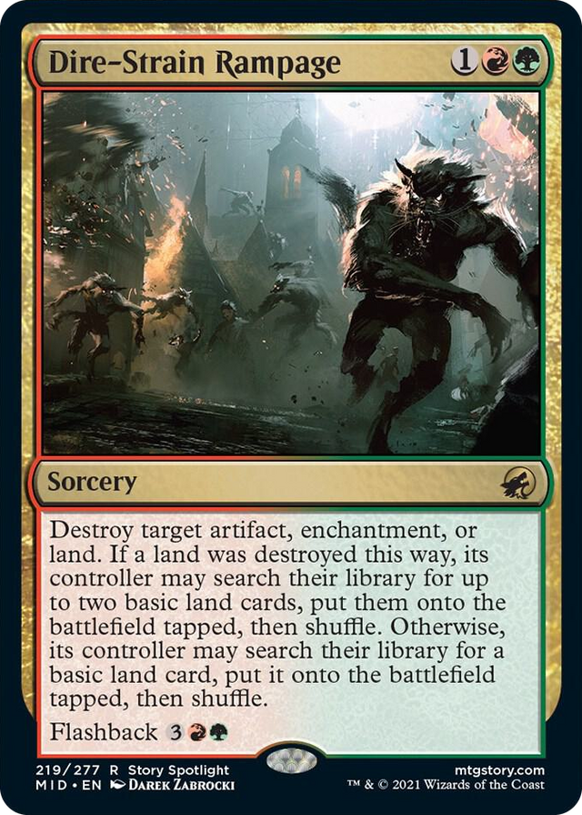0219 Dire-Strain Rampage R Innistrad: Midnight Hunt