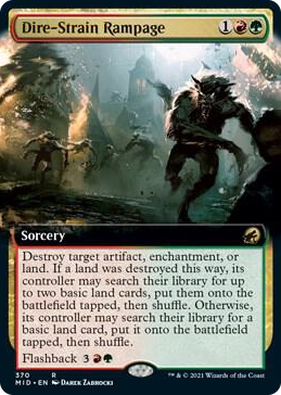 Dire-Strain Rampage (Extended Art) #370 R - Innistrad: Midnight Hunt Pokemon card