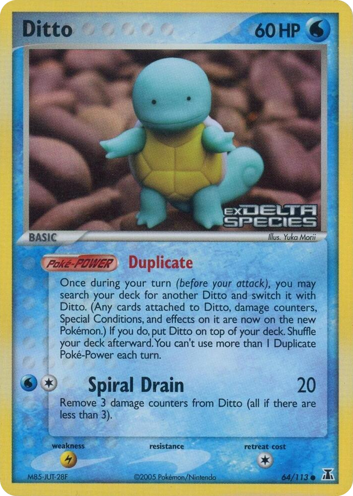 0064 Ditto - 64/113 (Squirtle) (Delta Species Stamped) Common Miscellaneous Cards & Products