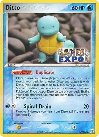 0064 Ditto (Squirtle) - 64/113 (Games Expo 2007) Promo Miscellaneous Cards & Products