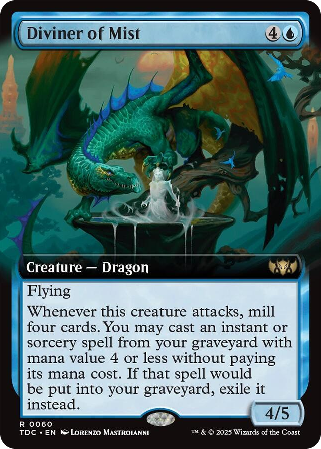 Diviner of Mist (Extended Art) #60 R - Commander: Tarkir: Dragonstorm Pokemon card