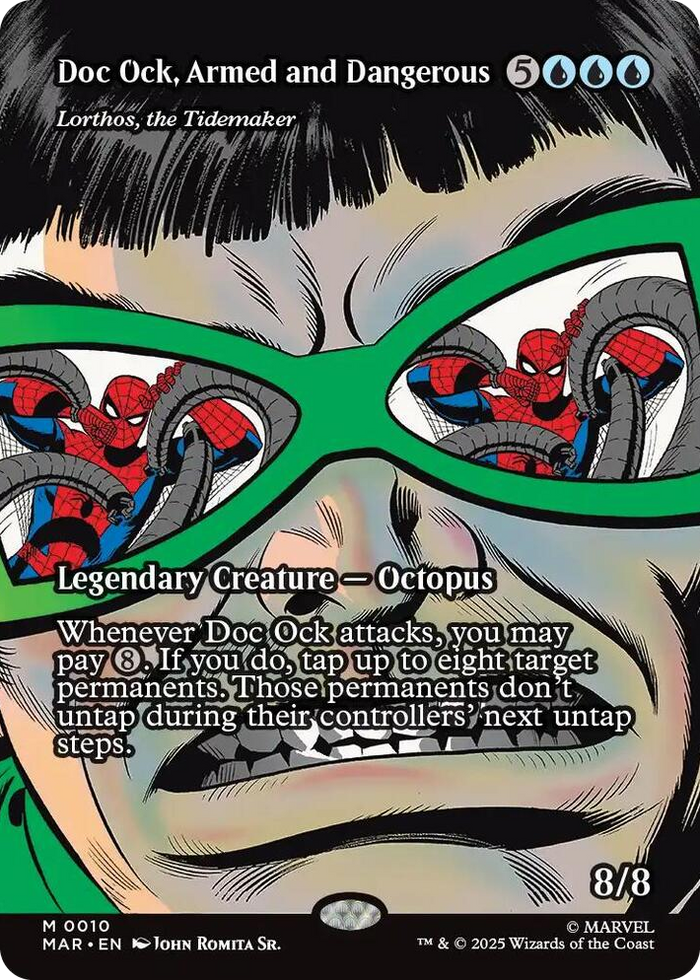 Doc Ock, Armed and Dangerous - Lorthos, the Tidemaker (Borderless) #10 M - Marvel Universe Eternal-Legal Pokemon card