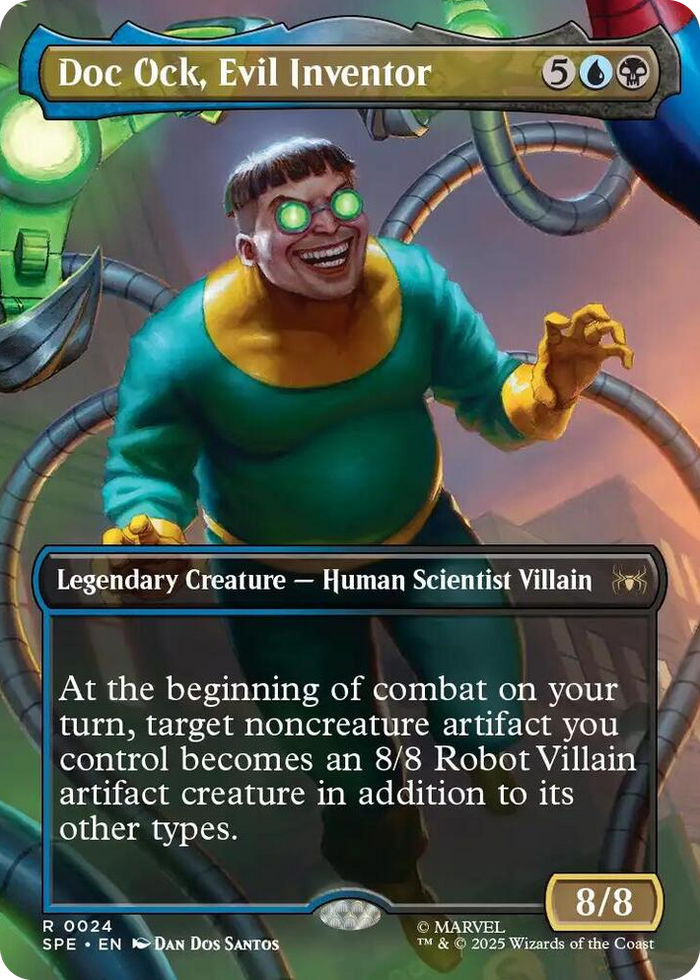 Doc Ock, Evil Inventor (Borderless) #24 R - Marvel's Spider-Man: Eternal-Legal Pokemon card
