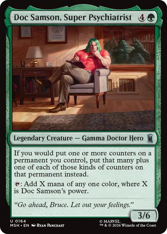 Doc Samson, Super Psychiatrist #164 U - Marvel Super Heroes Pokemon card
