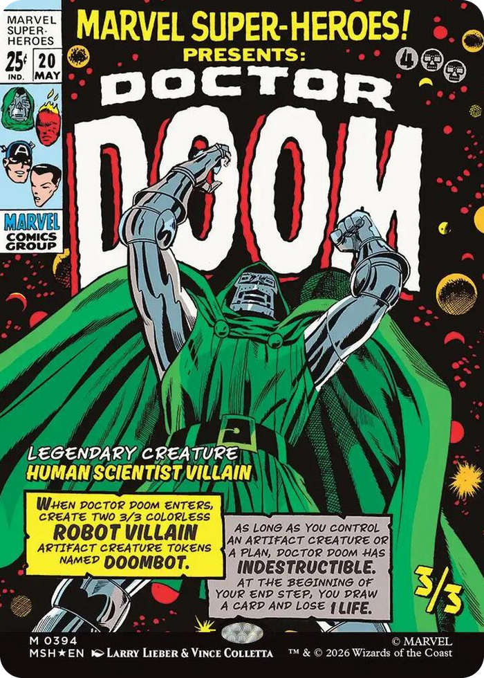 Doctor Doom (Borderless) (0394) #394 M - Marvel Super Heroes Pokemon card