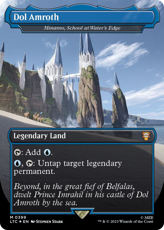 0399 Dol Amroth - Minamo, School at Water's Edge (Borderless) (Surge Foil) M Commander: The Lord of the Rings: Tales of Middle-earth