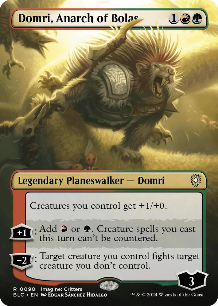 0098 Domri, Anarch of Bolas (Borderless) R Commander: Bloomburrow