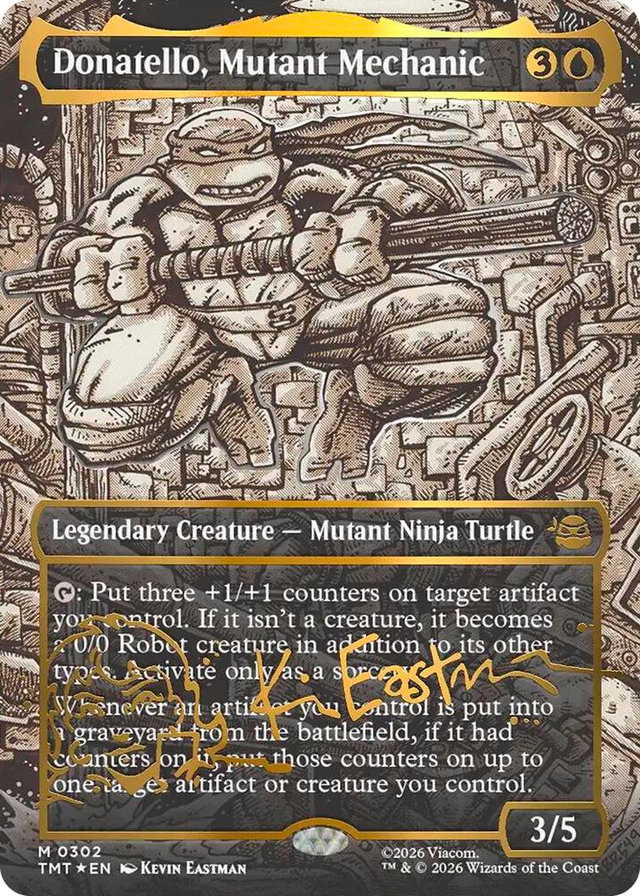 0302 Donatello, Mutant Mechanic (Borderless) (Gold-Stamped Signature) M Teenage Mutant Ninja Turtles