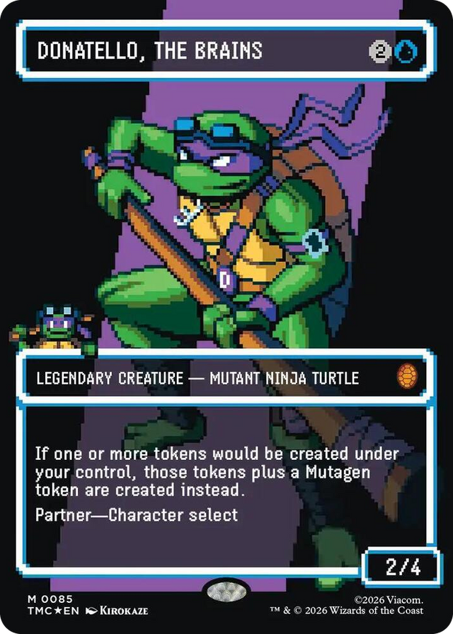 0085 Donatello, the Brains (0085) (Borderless) (Surge Foil) M Commander: Teenage Mutant Ninja Turtles