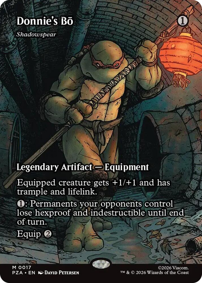 Donnie's Bo - Shadowspear (Borderless) #17 M - Teenage Mutant Ninja Turtles Source Material Pokemon card