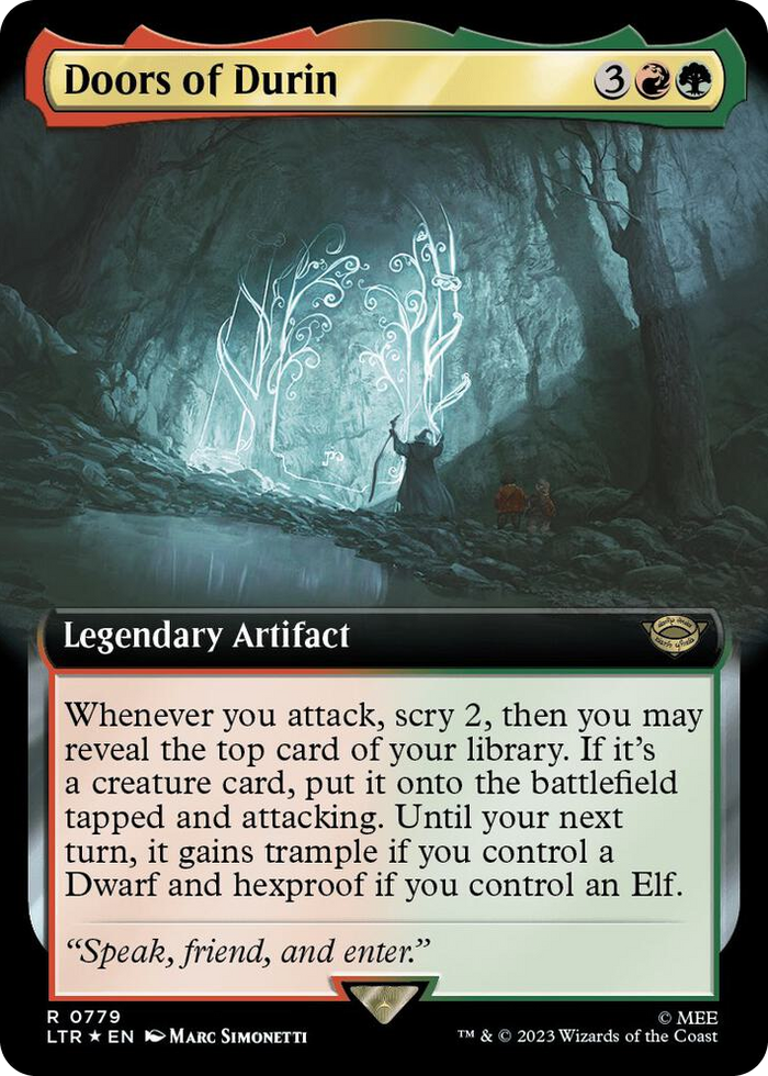 Doors of Durin (Extended Art) (Surge Foil) #779 R - Universes Beyond: The Lord of the Rings: Tales of Middle-earth Pokemon card