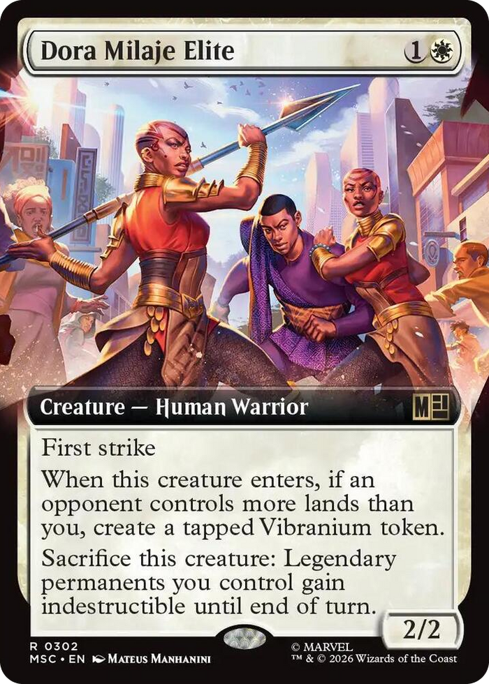 Dora Milaje Elite (Extended Art) #302 R - Commander: Marvel Super Heroes Pokemon card