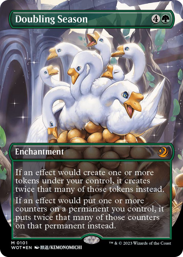 Doubling Season (Anime Borderless) (Confetti Foil) #101 M - Wilds of Eldraine: Enchanting Tales Pokemon card
