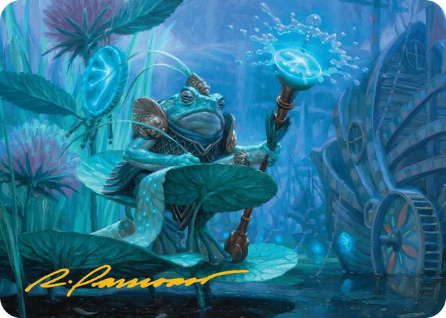 0005 Dour Port-Mage Art Card (Gold-Stamped Signature) S Art Series: Bloomburrow