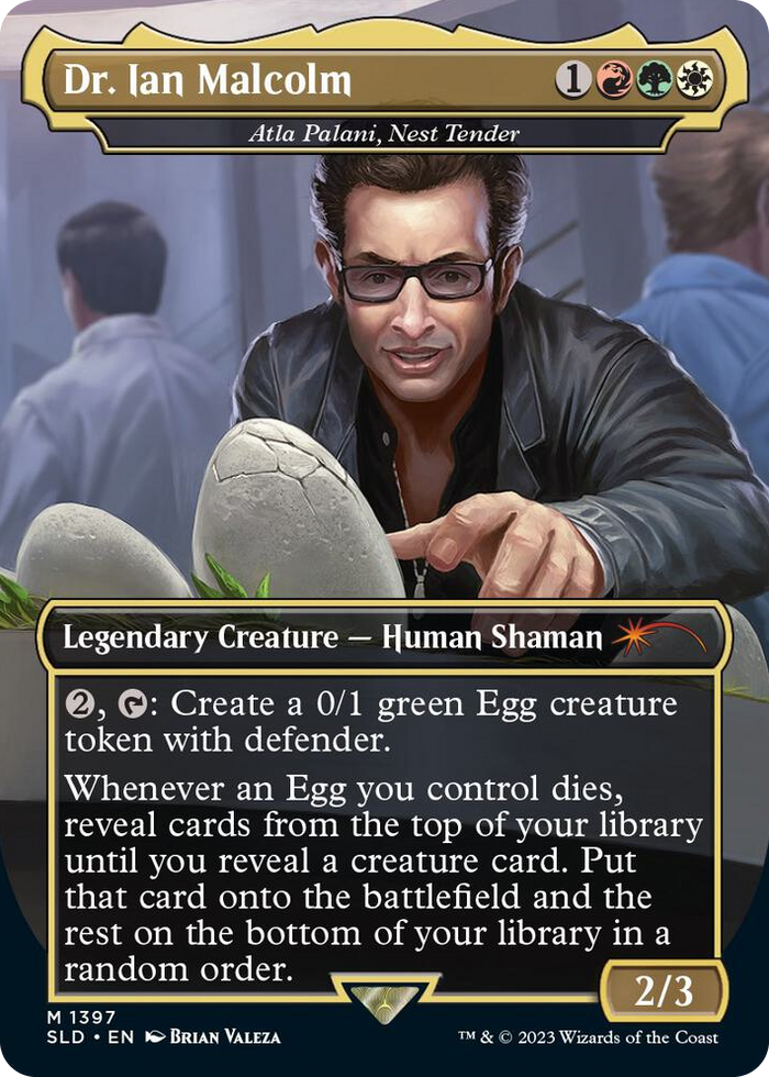 Dr. Ian Malcolm - Atla Palani, Nest Tender #1397 M - Secret Lair Drop Series Pokemon card