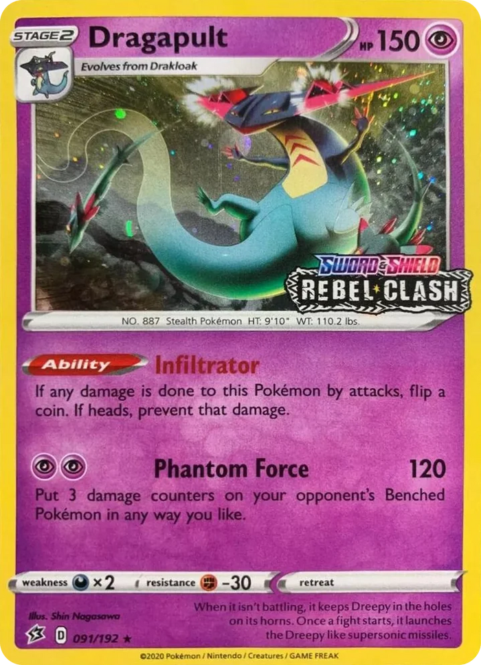 0091 Dragapult - 091/192 [Rebel Clash] Promo Miscellaneous Cards & Products