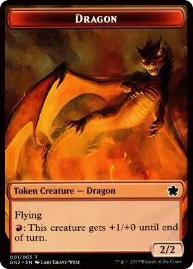 0001 Dragon (001) // Zombie Double-Sided Token T Magic Game Night 2019