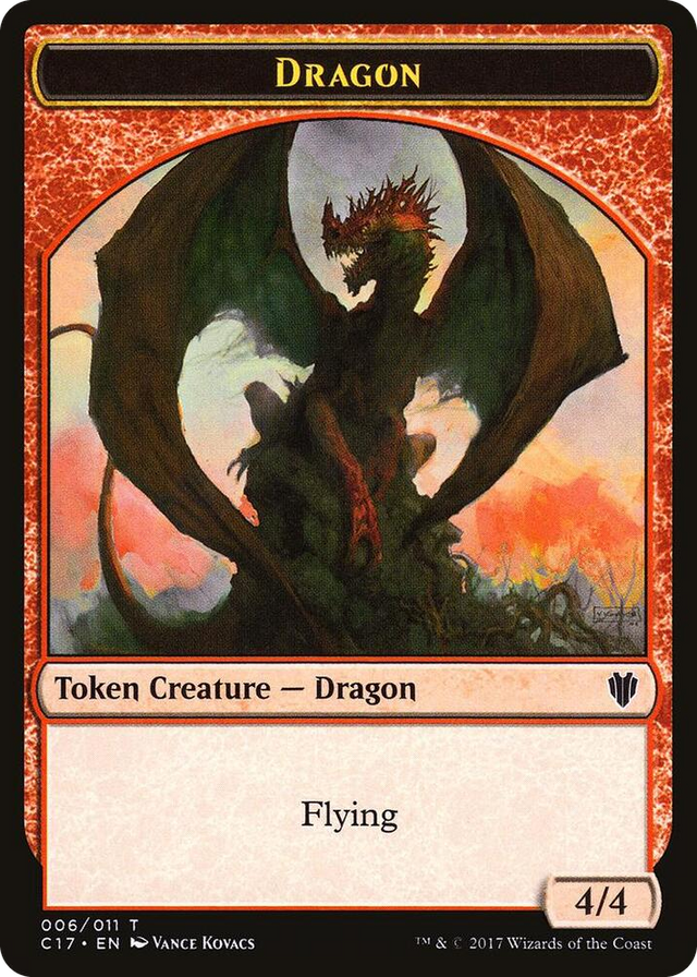 0006 Dragon (006) // Gold Double-Sided Token T Commander 2017