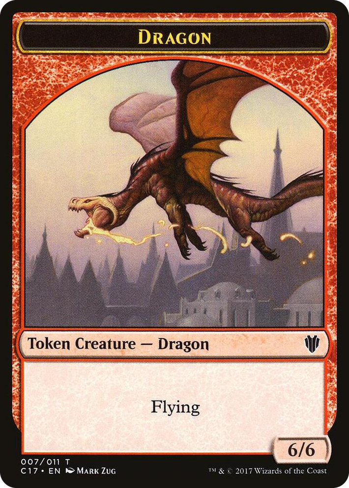 0007 Dragon (007) // Gold Double-Sided Token T Commander 2017