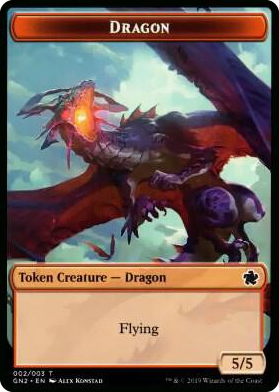 0002 Dragon // Dinosaur Double-Sided Token T Magic Game Night 2019