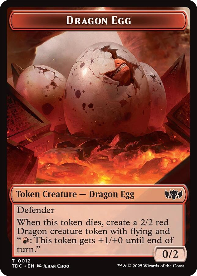 Dragon Egg // Dragon (0013) Double-Sided Token #12 T - Commander: Tarkir: Dragonstorm Pokemon card