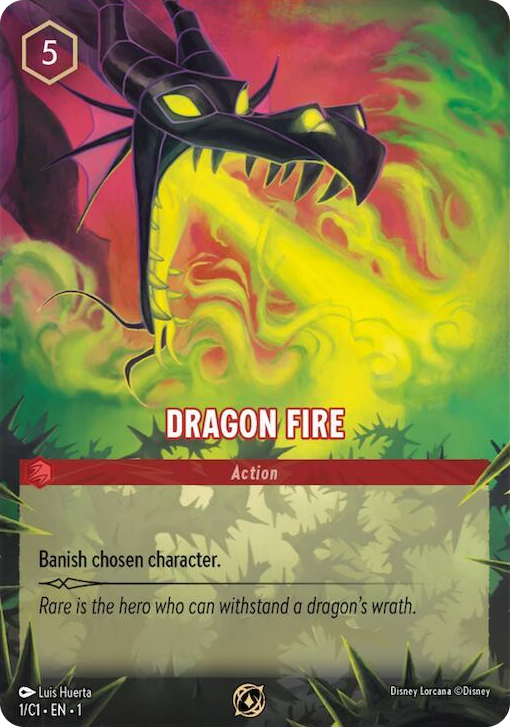 0001 Dragon Fire (1/C1) Promo Disney Lorcana Promo Cards